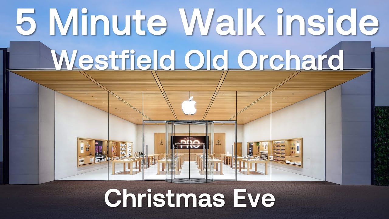 5 min Walkthrough - Christmas Eve at the Apple Store | Old Orchard Skokie Ambiance Chicagoland