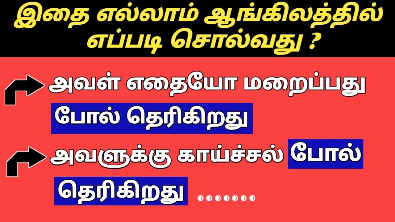 Use of It Seems | Spoken English in Tamil | Beginners Spoken English Classes