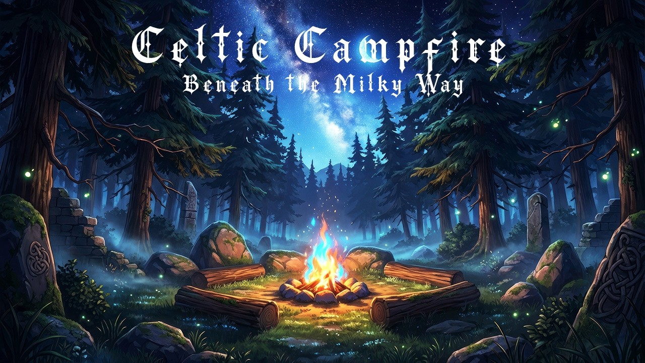 Medieval Music For Relaxation & Calm | Magical Campfire Beneath the Milky Way