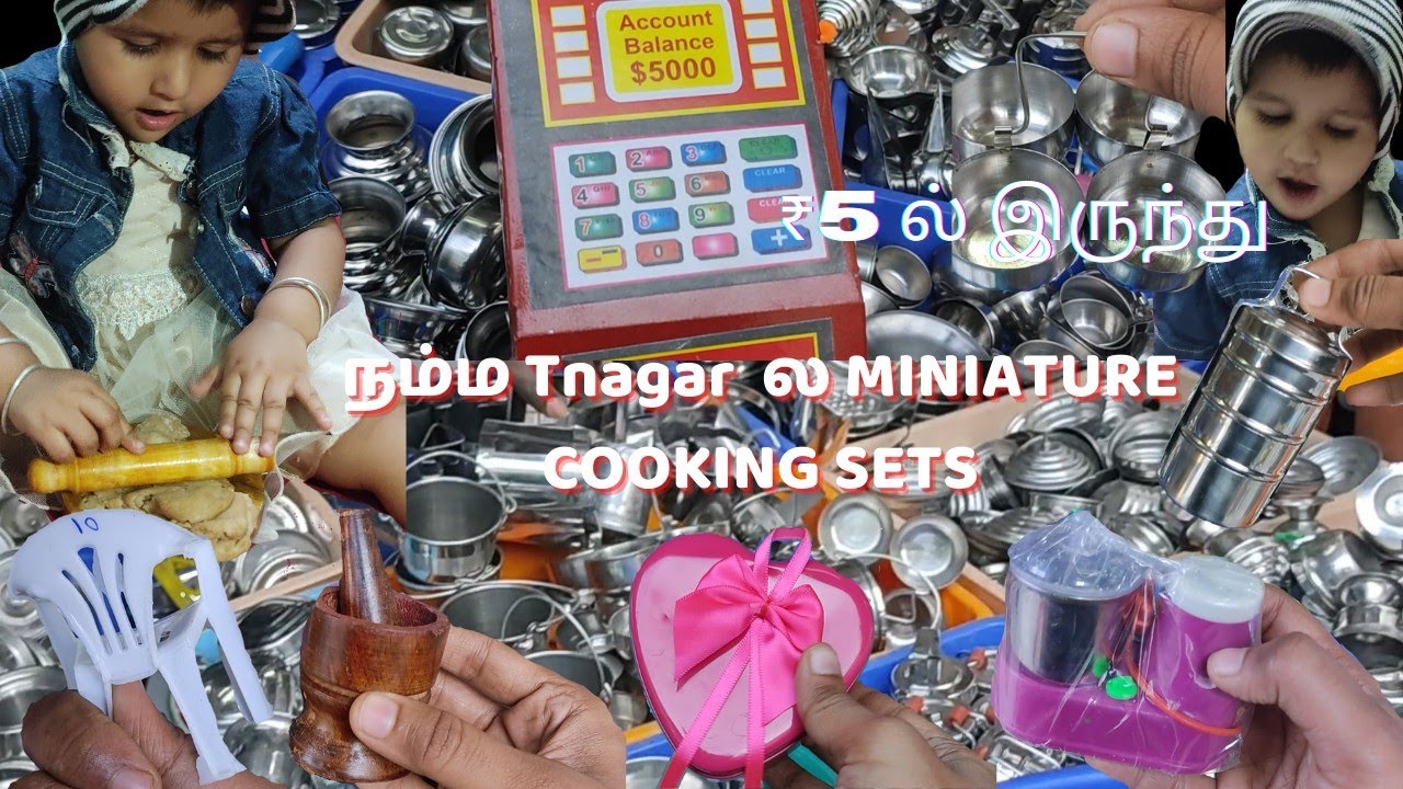 நம்ம Tnagar ல miniature cooking sets😲|real miniature cooking utensils