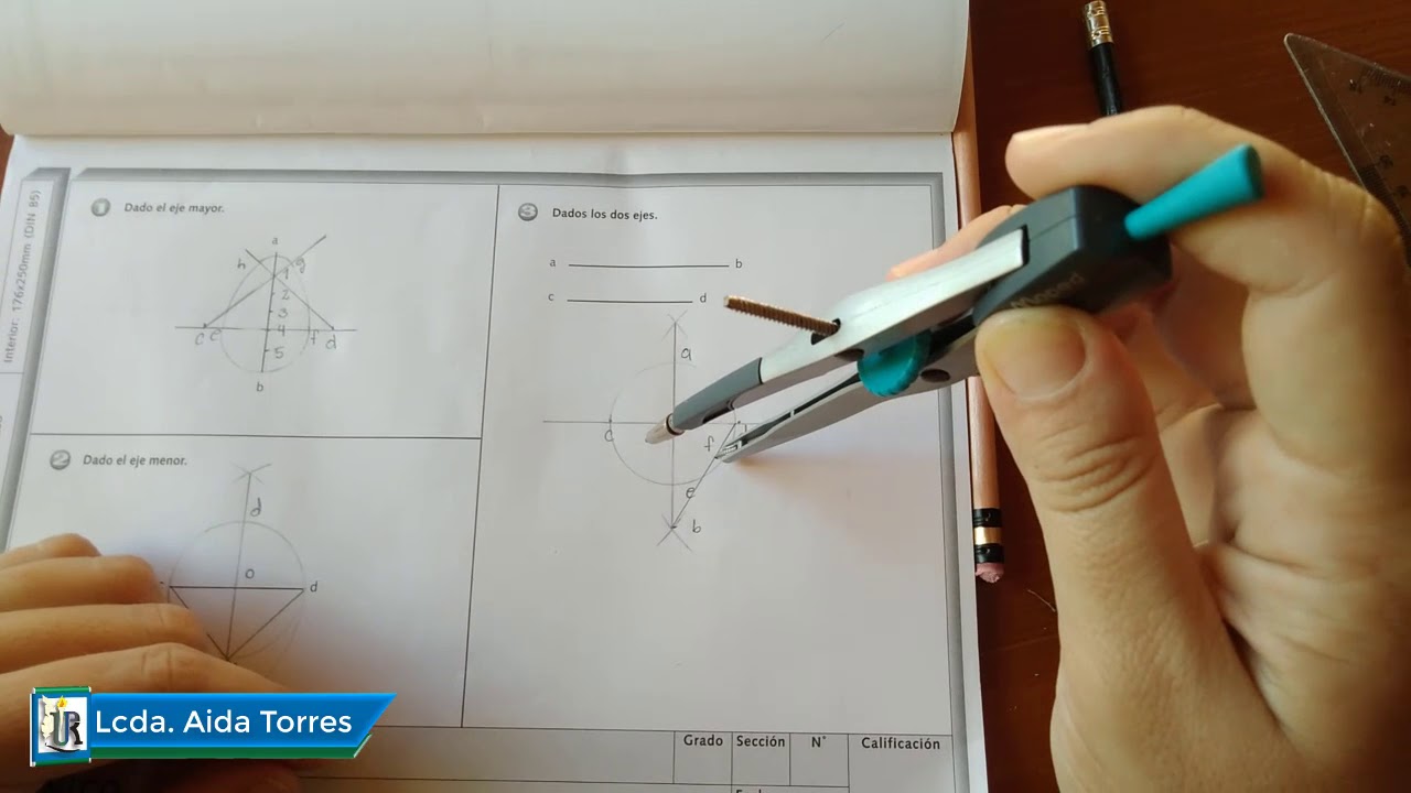 Construcción de ovoide dado los dos ejes