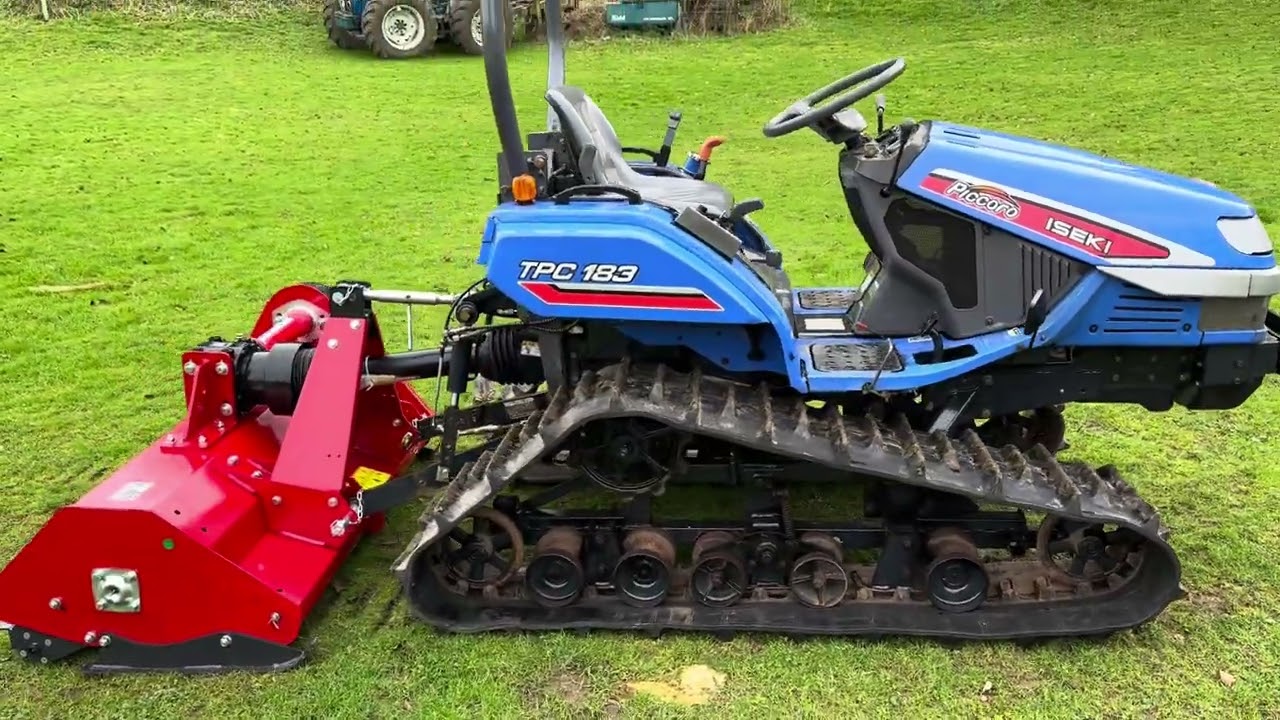 ISEKI TPC183 TRACK Compact Tractor & New 4ft Flail Mower