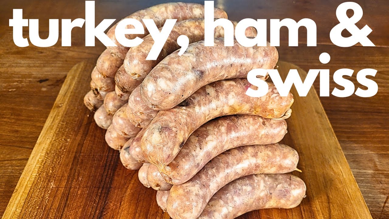 Turkey, Ham & Swiss Cheese Sausage | Gourmet Woodsman