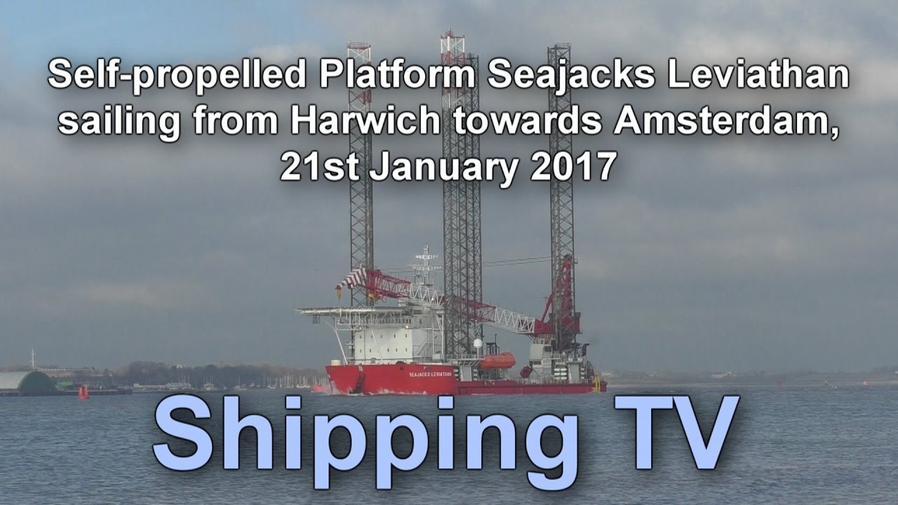 Seajacks Leviathan sailing from Harwich, 21st January 2016