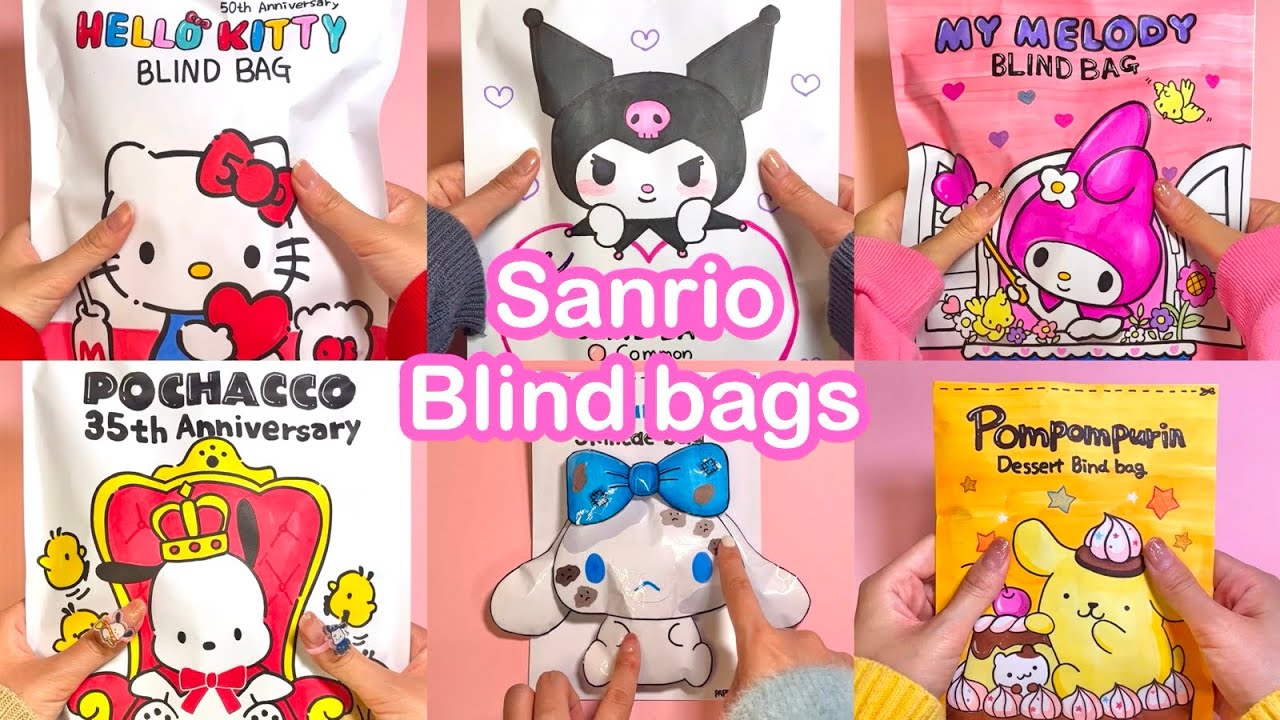 [🩷Paper diy🩷] sanrio blind bags opening asmr 산리오 블라인드백 모음집