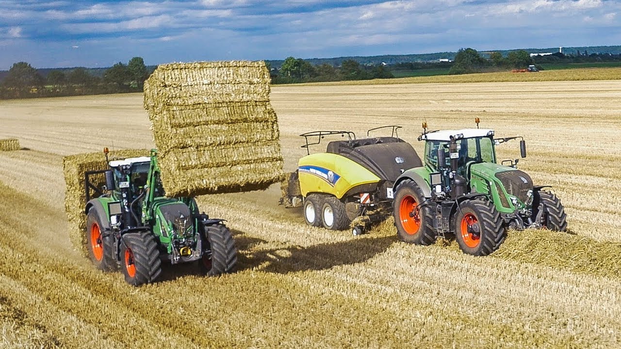 VOLLGAS beim Strohpressen | Fendt Traktoren m. New Holland StrohPressen | Lohnunternehmen von Meer