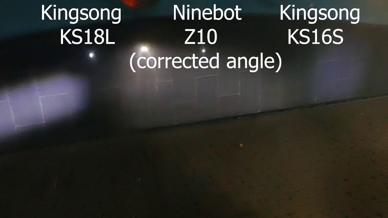 Front Lamps - Ninebot Z10 vs Kingsong KS18L vs Kingsong KS16S comparison