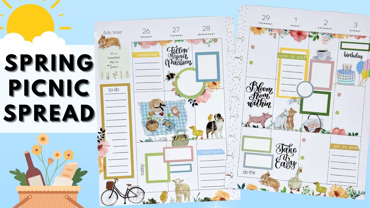 PLAN WITH ME | COZY SPRING PICNIC SPREAD | THE HAPPY PLANNER