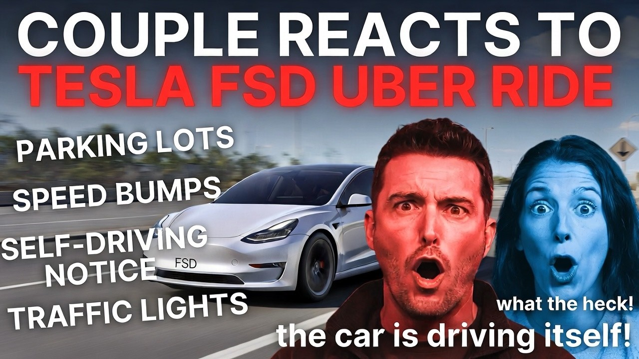 Couple's First Tesla FSD Uber Ride: Skeptical to Sold in 5 Minutes!