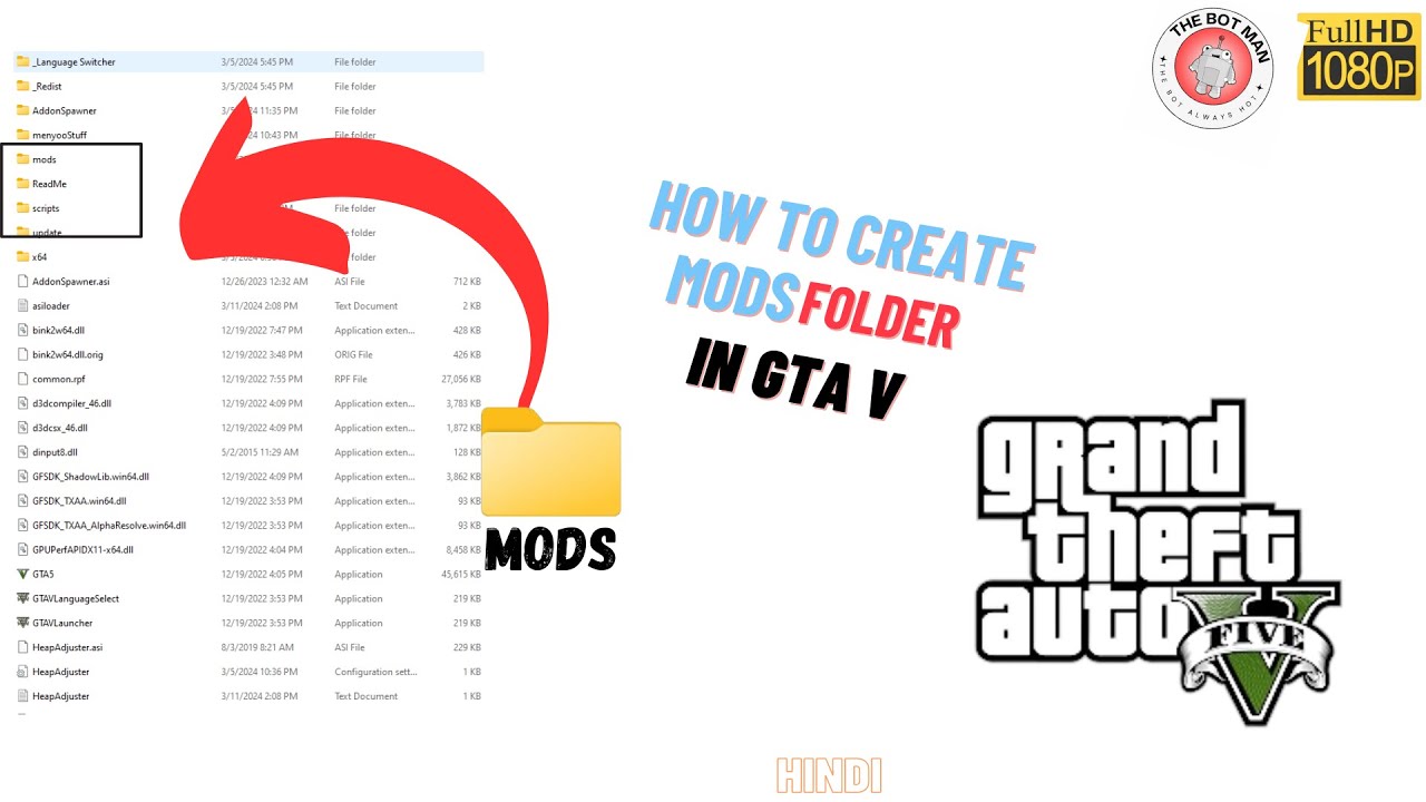 HOW TO INSTALL MODS FOLDER IN GTTA V || GTA V MODING || MODE FOLDER IN GTA V||