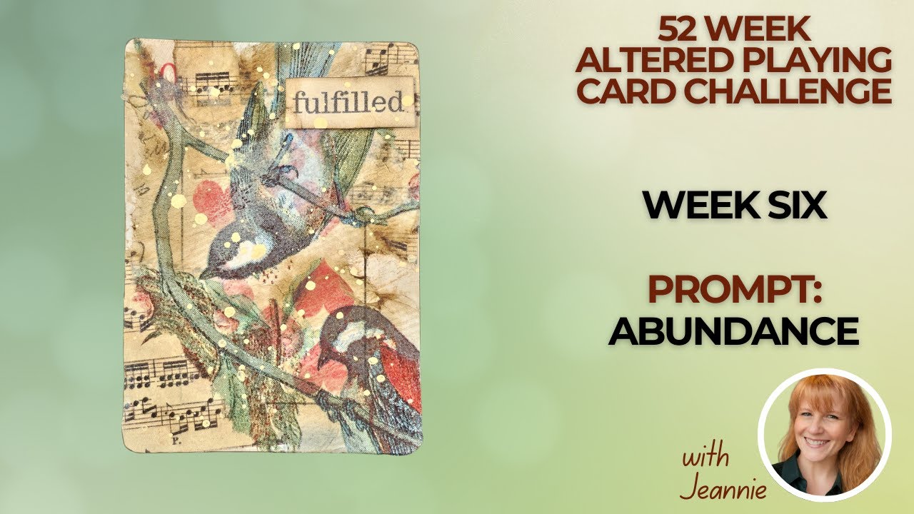52 Week Altered Playing Card Challenge Week 6 #mixedmedia #playingcardart