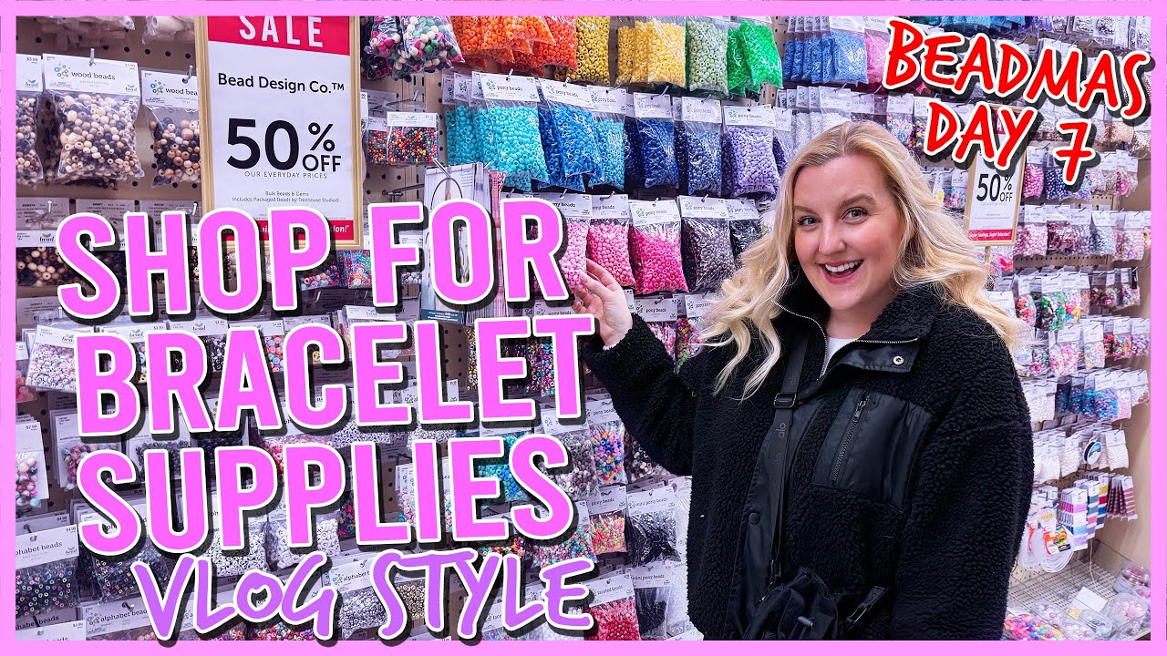 Shop For Beads With Me ✨VLOG STYLE✨ (Hobby Lobby 50% off SALE) Restocking clay beads 🎅🎄🎁☃️ #BEADMAS