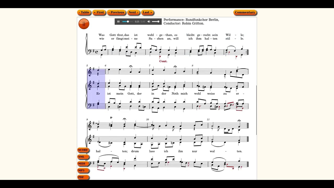 339. Was Gott thut, das ist wohlgethan. Samuel Rodigast / J.S. Bach. Trauungschoral BWV 250.