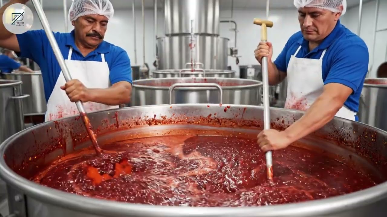 Dentro de una Mega Fábrica China: 5000 kg de Chiles para Producir Doubanjiang de Sichuan