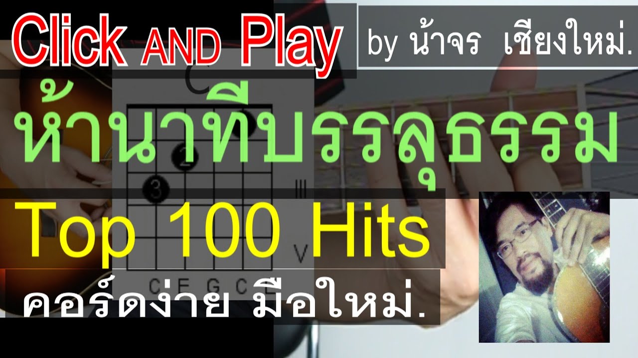 ฺสอนกีต้าร์ ห้านาทีบรรลุธรรม ClickAndPlay คอร์ดง่าย ตีคอร์ด มือใหม่ - น้าจร เชียงใหม่