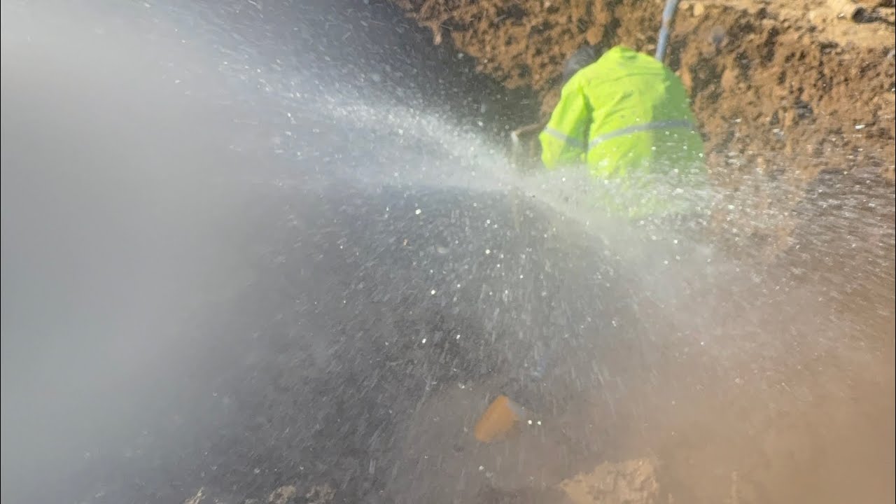 2 inch water line live curb stop install 