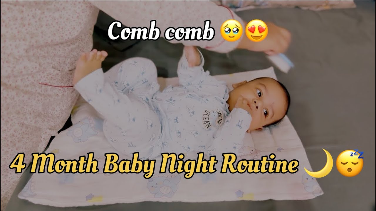 Real Night Routine of My 4 Month Baby 🌙 | Mom Life Reality😊