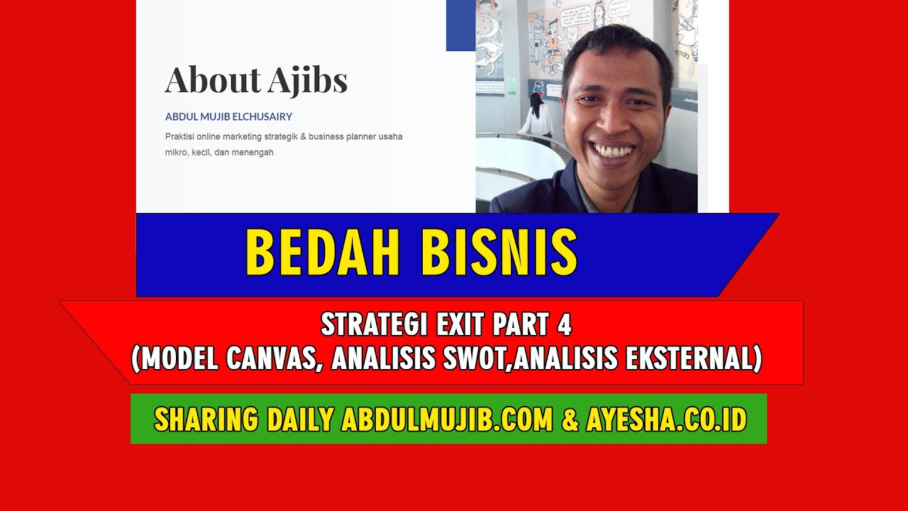 BEDAH BISNIS STRATEGI EXIT PART 4 (BISNIS MODEL CANVAS, ANALISIS SWOT, ANALISIS EKTERNAL)