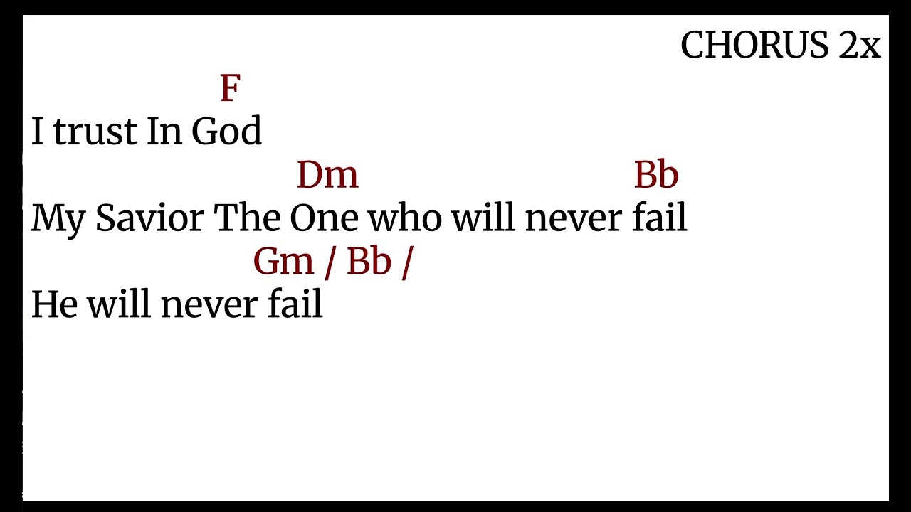 Trust in God - Elevation Worship Key of F