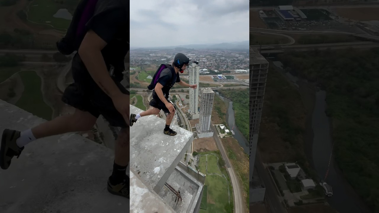 Jumping off a building in Panama #basejump #highrise #shorts #youtubeshorts