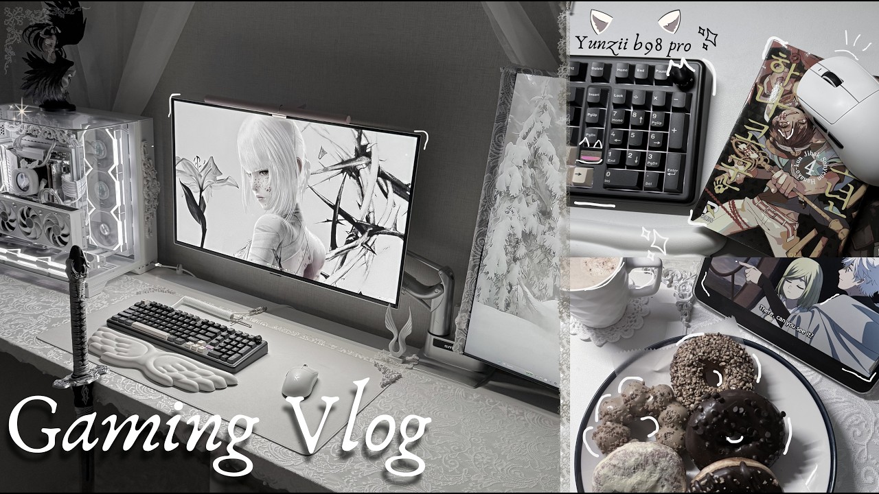 Gaming Vlog ໒꒱ | Otaku Homebody Cozy Day, Yunzii B98 Pro Unboxing & Snacks 🌸🍵