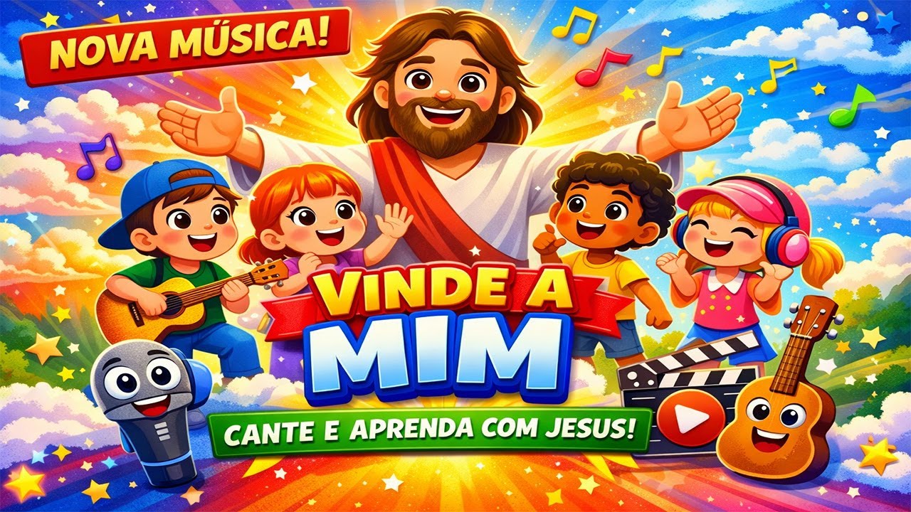 Vinde a Mim | Música Infantil Cristã Animada 🎵 Mateus 11:28–30 | Louvor para Crianças
