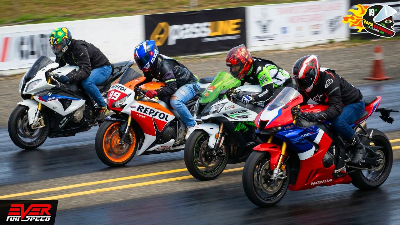 Honda CBR1000RR-R 🆚️ BMW S1000RR 🆚️ Ninja ZX10R 🆚️ Hornet 🔥 DRAG RACING 🔥 10sec Copa Carnaval 2026