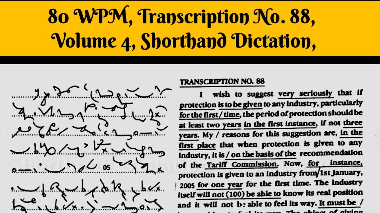 80 WPM, Transcription No  88, Volume 4,Shorthand Dictation, Kailash Chandra,With ouline & Text