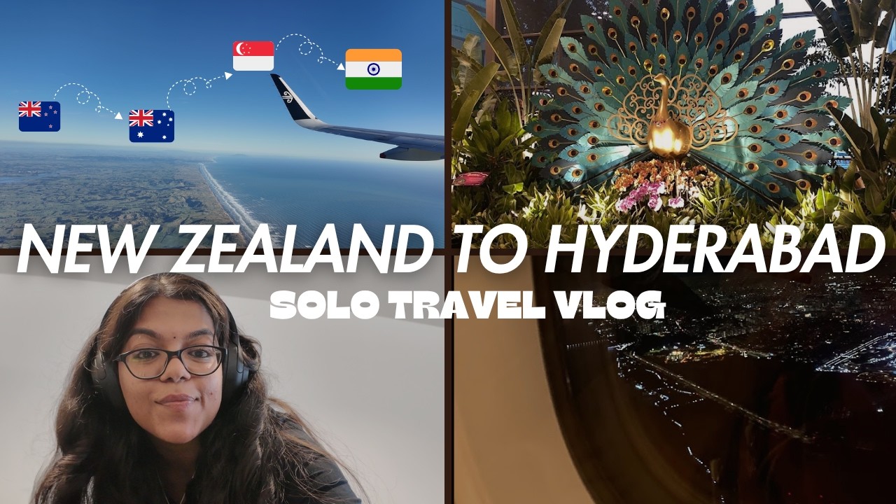 New Zealand to India Flight Journey | Solo Trip Vlog 4K | India Vlog Pt 1 #teluguvlogs