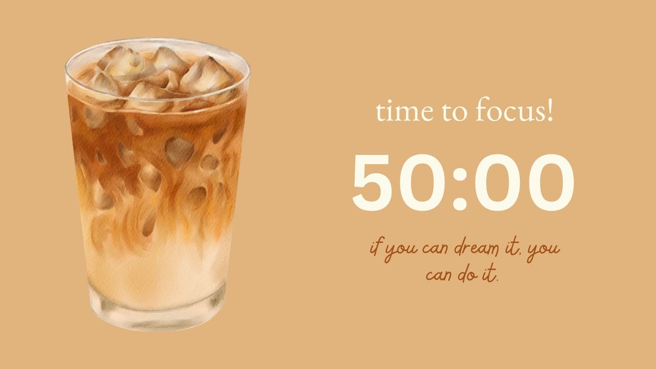 🤍☕ latte 3-hour study with me 50/10 pomodoro focus | lofi music for studying | adhd