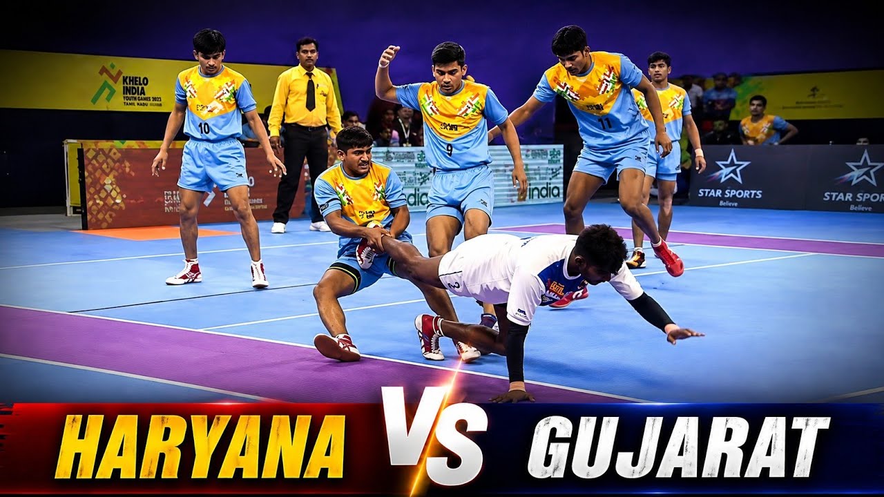 Haryana vs Gujarat Men's Kabaddi Match Full Highlights | Khelo India Youth Games Highlights