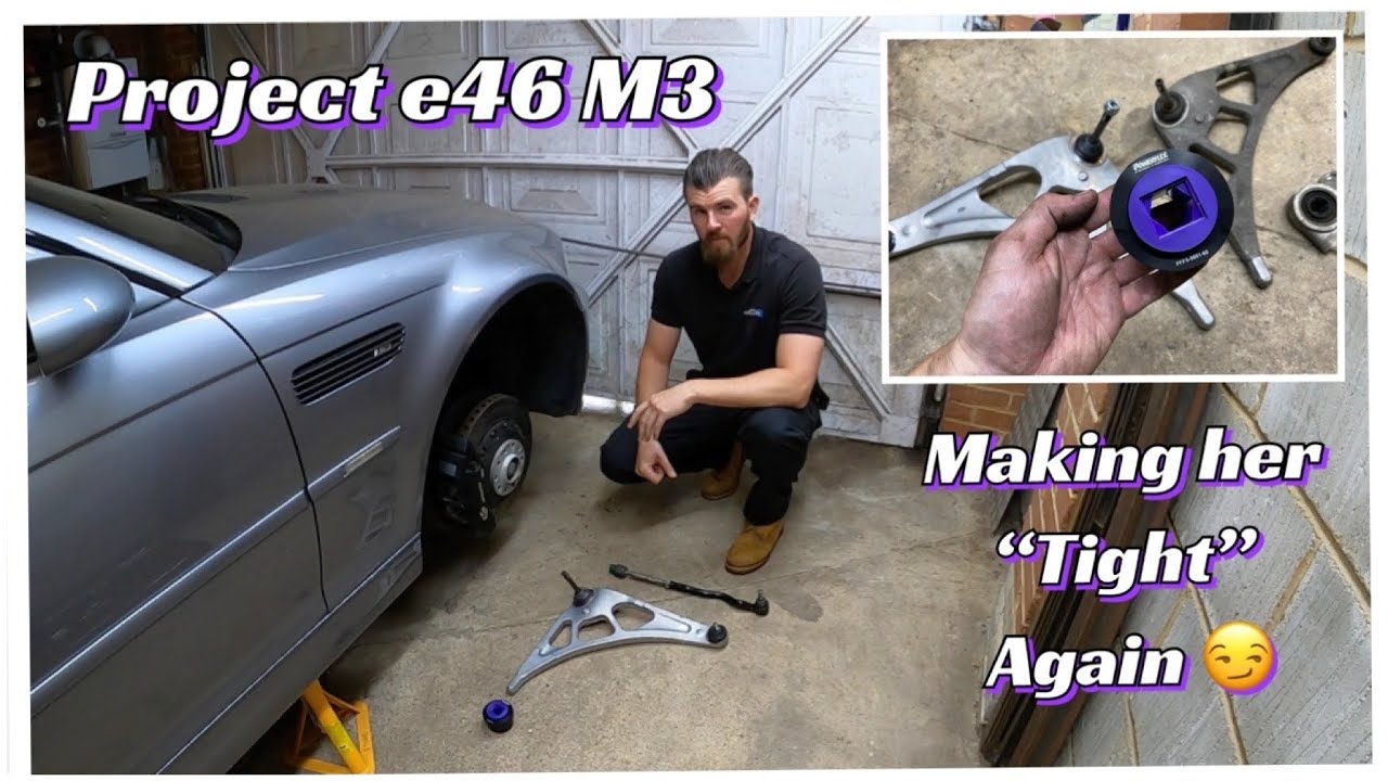 BMW e46 M3 wishbone, powerflex bush & track rod/rod end replacement