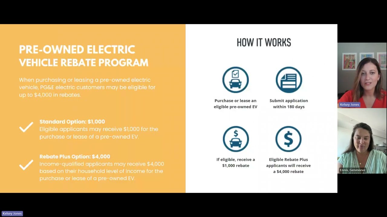 PG&E Electric Vehicle Programs Info Sessions with the SJVCEO | Pre-Owned EV Rebate Program