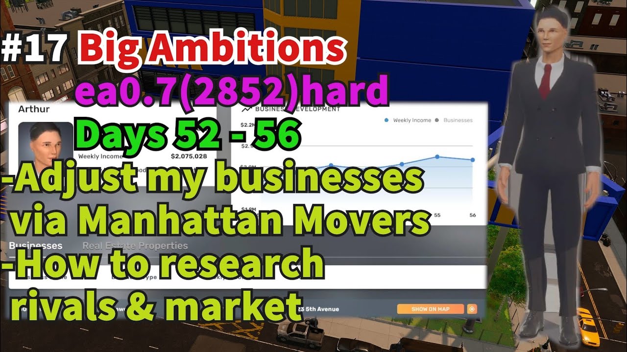 BIG AMBITIONS Arthur gameplay for relax or study - Days 52 - 56