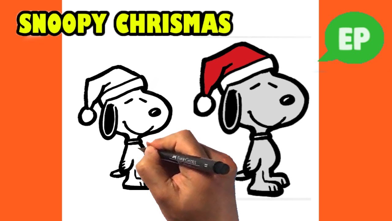 How to Draw Snoopy Christmas - Peanuts - Drawing Lesson for Beginners