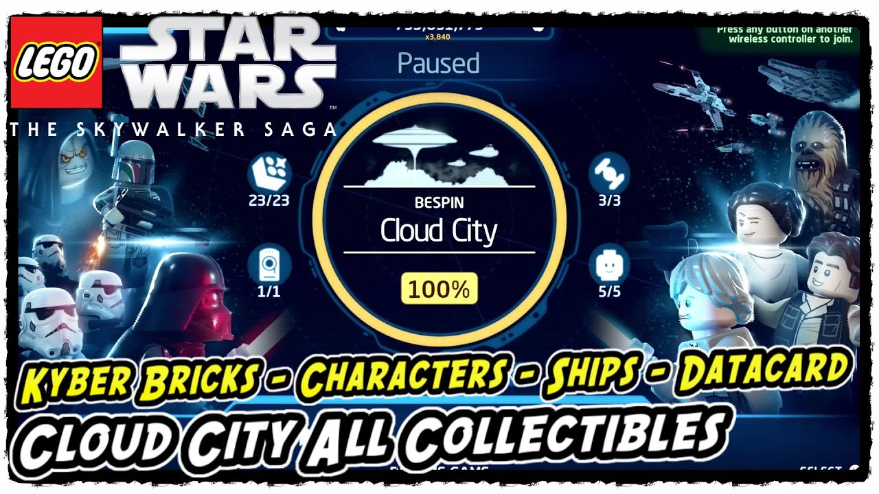 Lego Skywalker Saga Cloud City All Collectible Locations (Kyber Bricks - Characters - Ships)