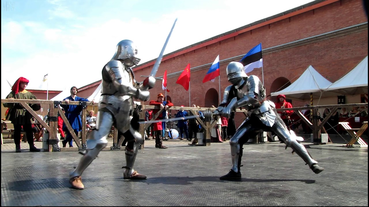 Пешие бои латных рыцарей. Полуторные мечи. ⚔ Битва на Неве 2019