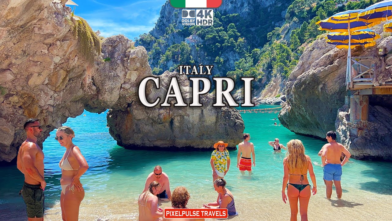 Capri Italy 4K, Amalfi Coast Luxury Island Walk Via Camerelle & Gardens of Augustus