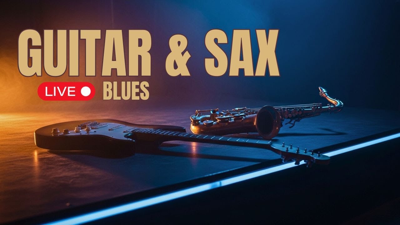 🔴 Relaxing Blues Lounge – Guitar & Sax Instrumentals for Work & Evening (Live)