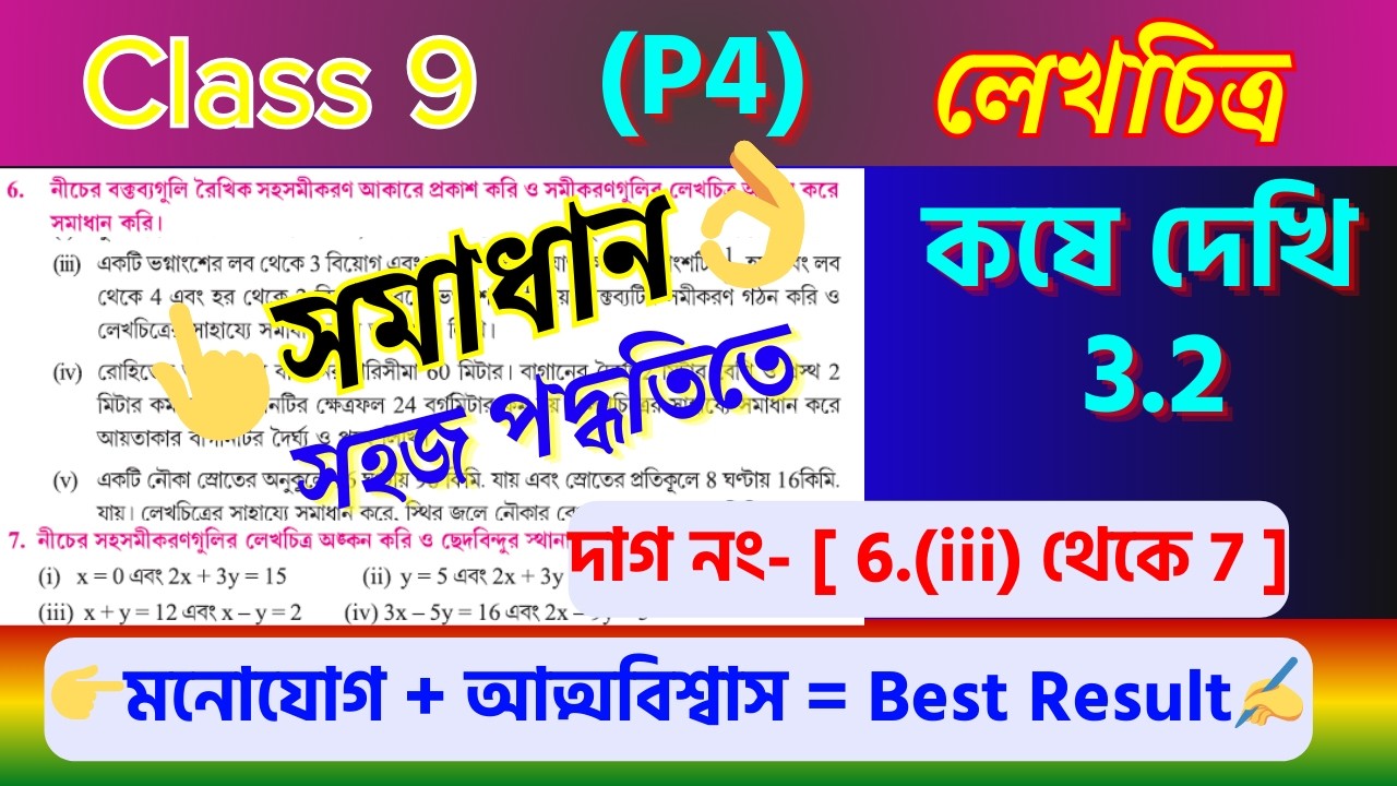 (P4)কষে দেখি 3.2 সমাধান | Class 9 Mathematics Chapter 3 লেখচিত্র Graph | Learn Math Happily