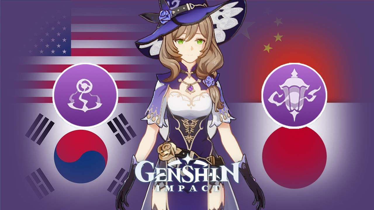 Lisa Voice in 4 Different Languages (Skills & Attack) | Genshin Impact Lisa