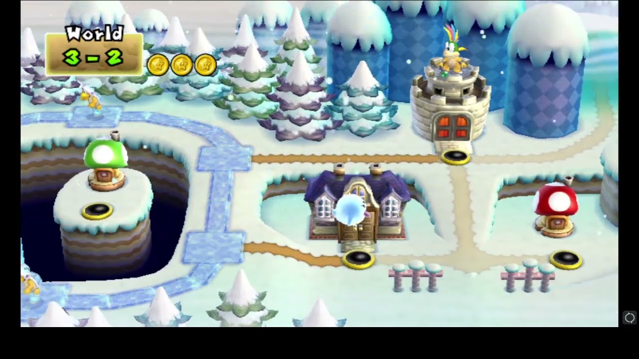 new super mario bros wii world 3 all star coins (4 players synchronized)