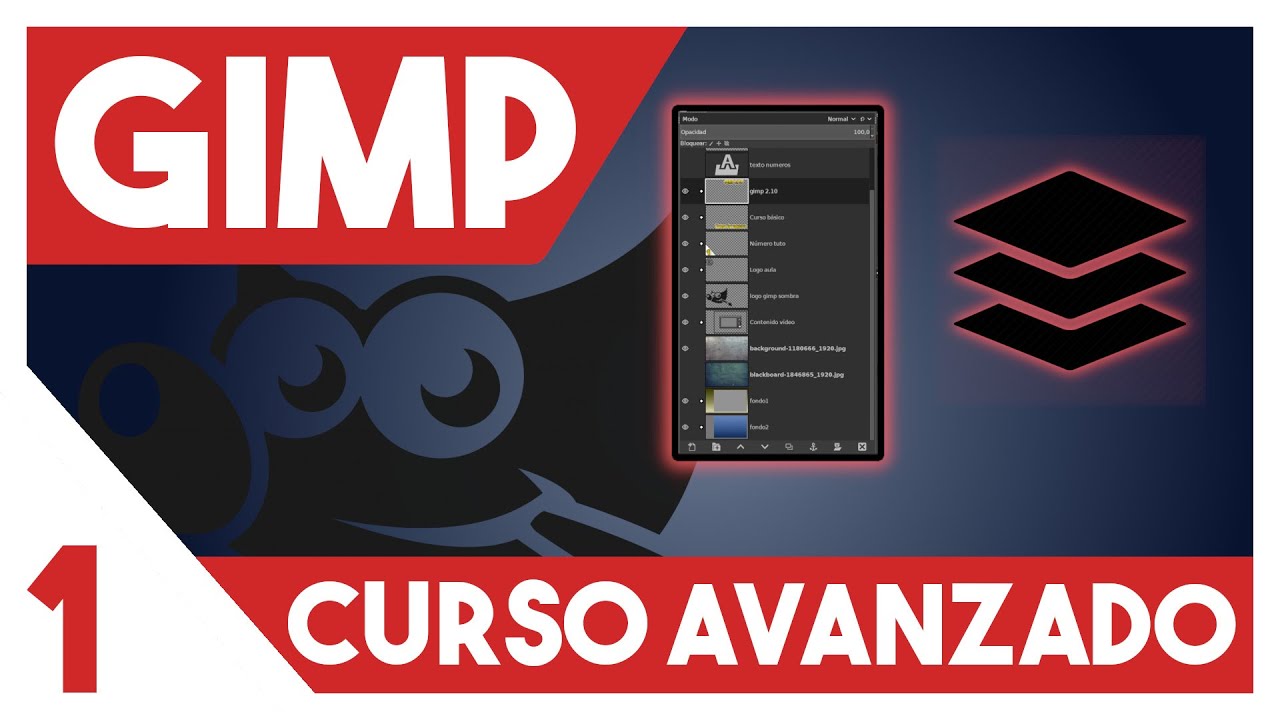 GIMP 2.10 Curso AVANZADO  ▶▶  1. Capas: Máscaras, modos, bloqueos y grupos