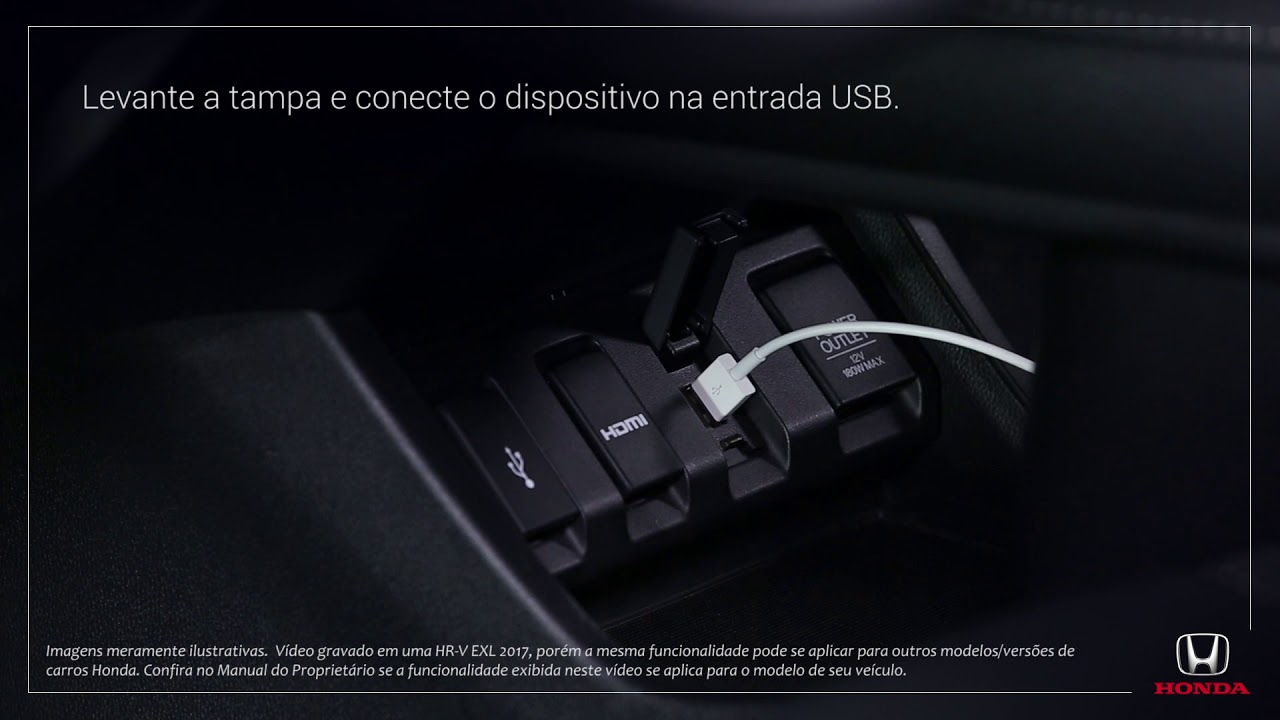 Honda HR-V EXL/Touring 2017 e 2018: Como encontrar as portas de dispositivo de mídia