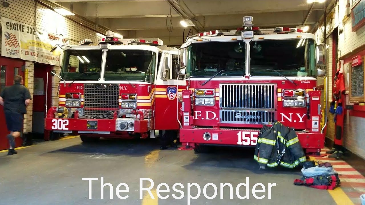 [FDNY] (FULL HOUSE) ENGINE 302 + TOWER LADDER 155 RESPOND