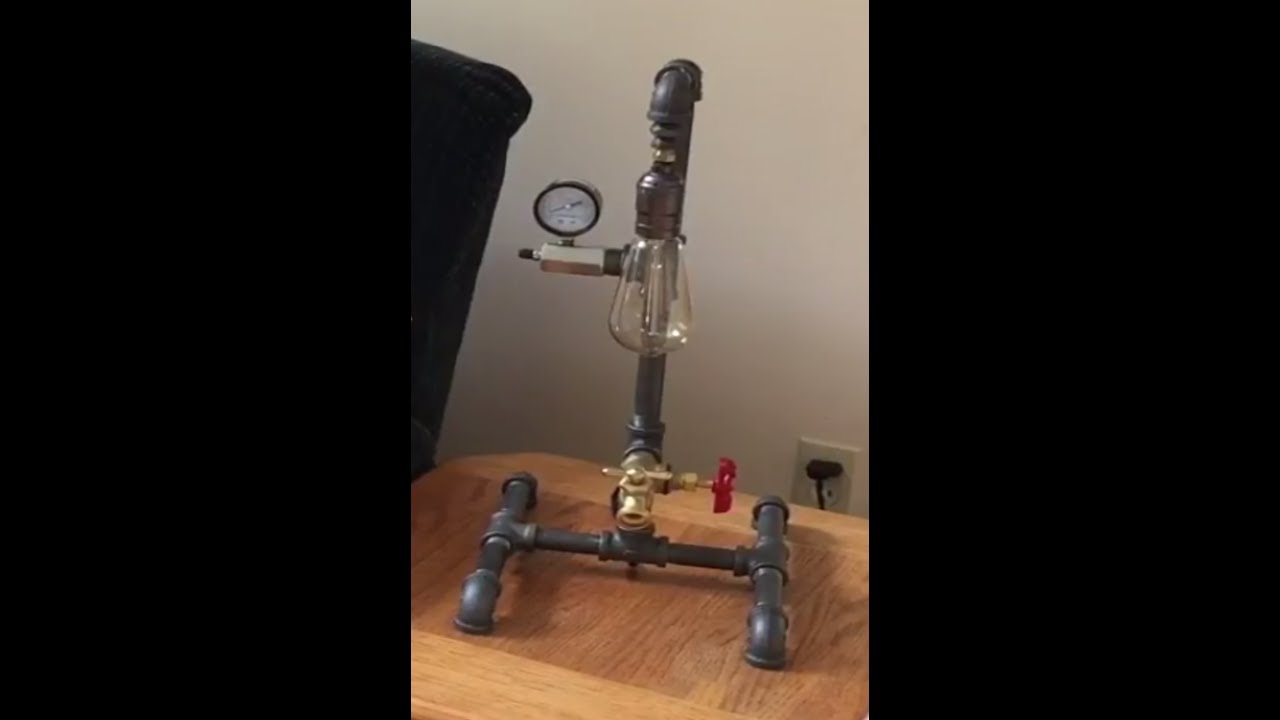 Steampunk DIY industrial style table lamp