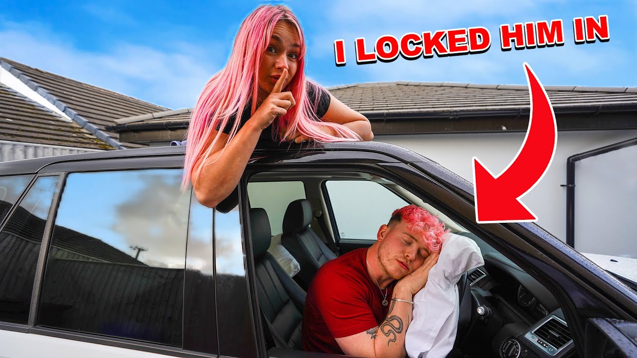 LOCKING MY BOYFRIEND IN THE CAR FOR 24 HOURS!