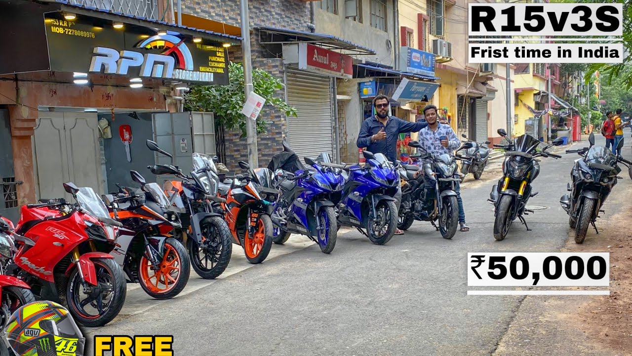 Frist time in India R15v3s😱|Ktm,Dominar,Rs200|Rpm store|Cheapest second hand bikes in kolkata