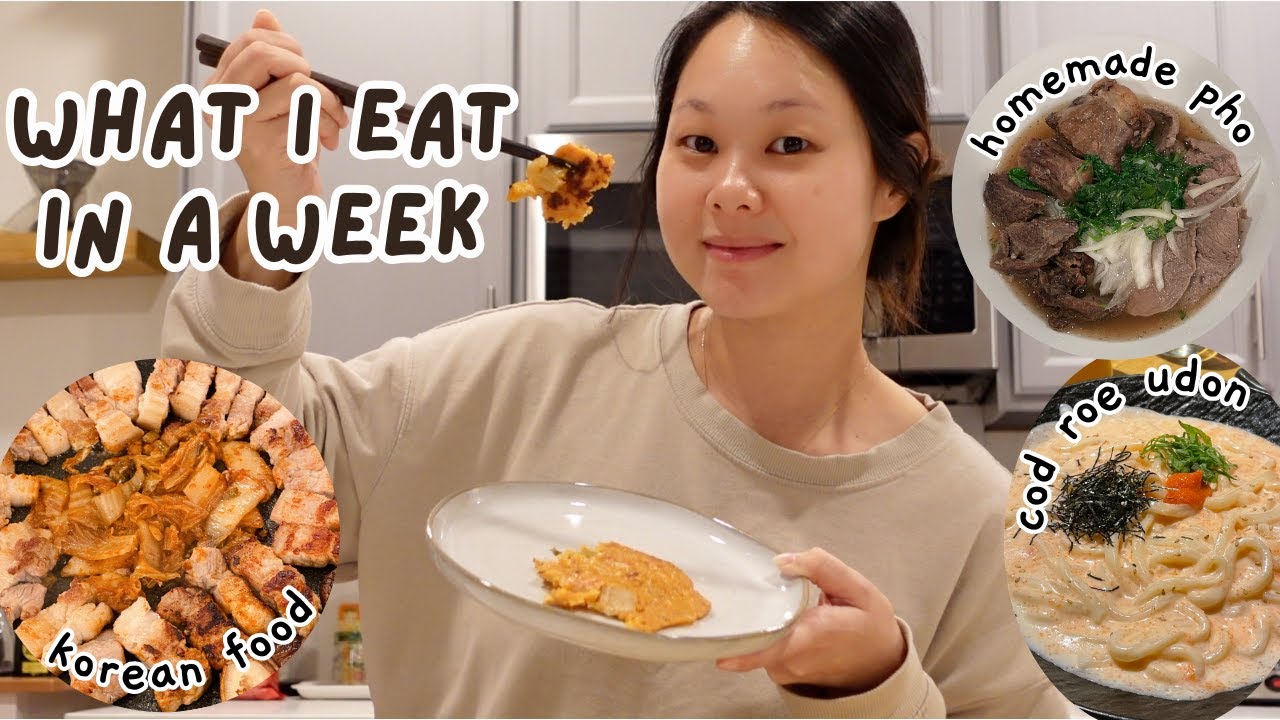 what i eat in a week while pregnant - korean food, homemade pho, simple recipes