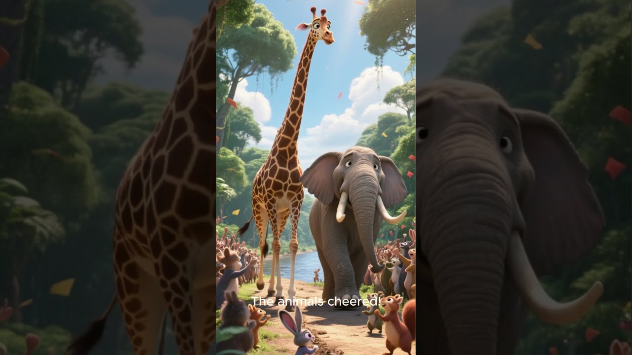 Giraffe and Elephant